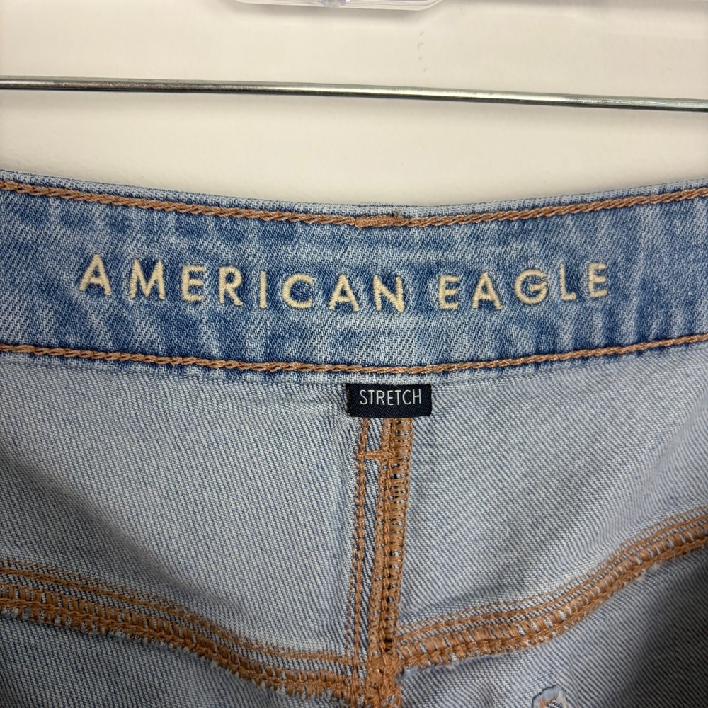 American Eagle Stretch Low-Rise Baggy Wide Leg Jean Light Wash Size 14 Regular - Picture 8 of 10